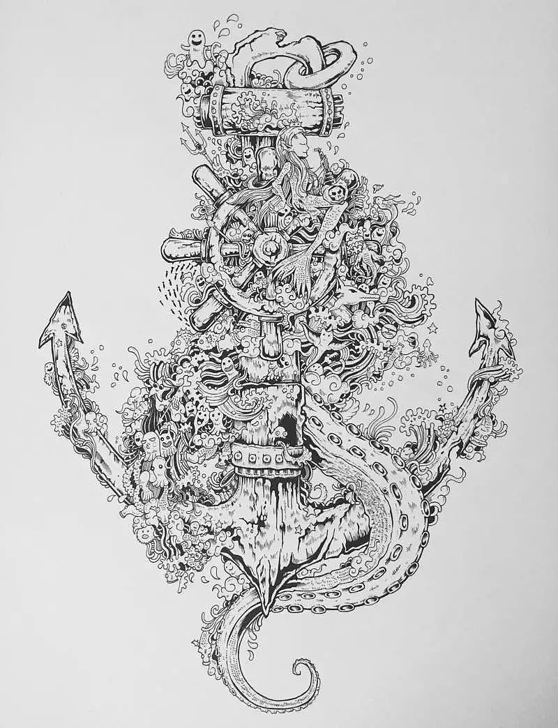 针管笔 黑白手绘 第十弹