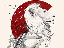 和风狮子-纹身设计