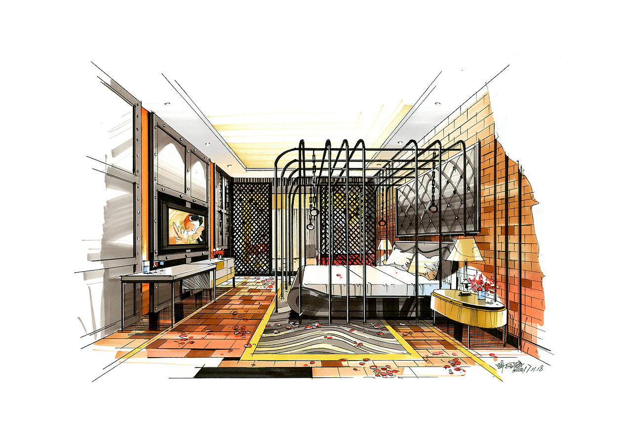 室内手绘优秀作品欣赏（六）