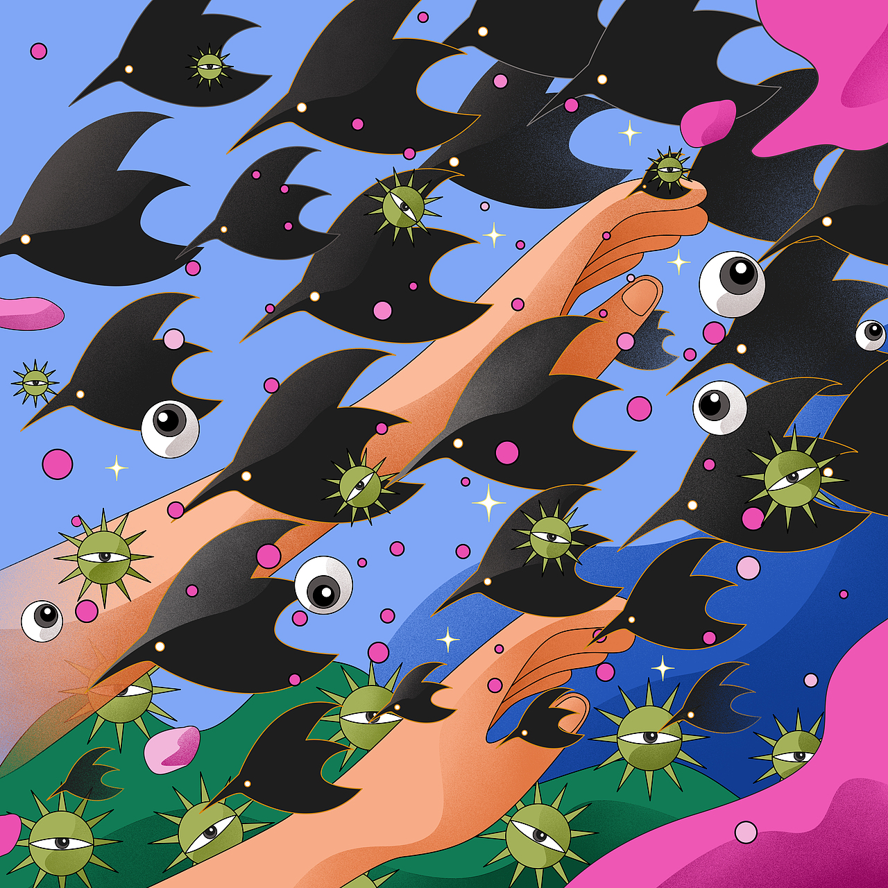 “反噬进化”生态危机插画设计（图ZMjU0OTgyNDI0） - 概念设定 - 站酷设计师南星Shea原创素材 - 站酷ZCOOL