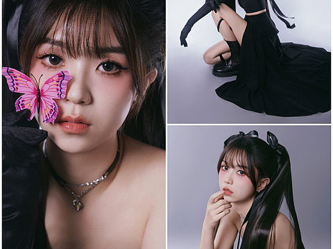 深圳写真约拍 黑色系 双马尾甜酷风写真