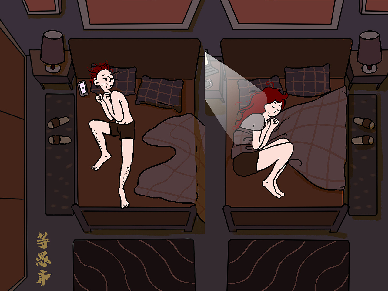 其实我们都不寂寞 爱情主题系列插画（图ZMjMyMTMzNjgw） - 概念设定 - 站酷设计师等愚齐原创素材 - 站酷ZCOOL