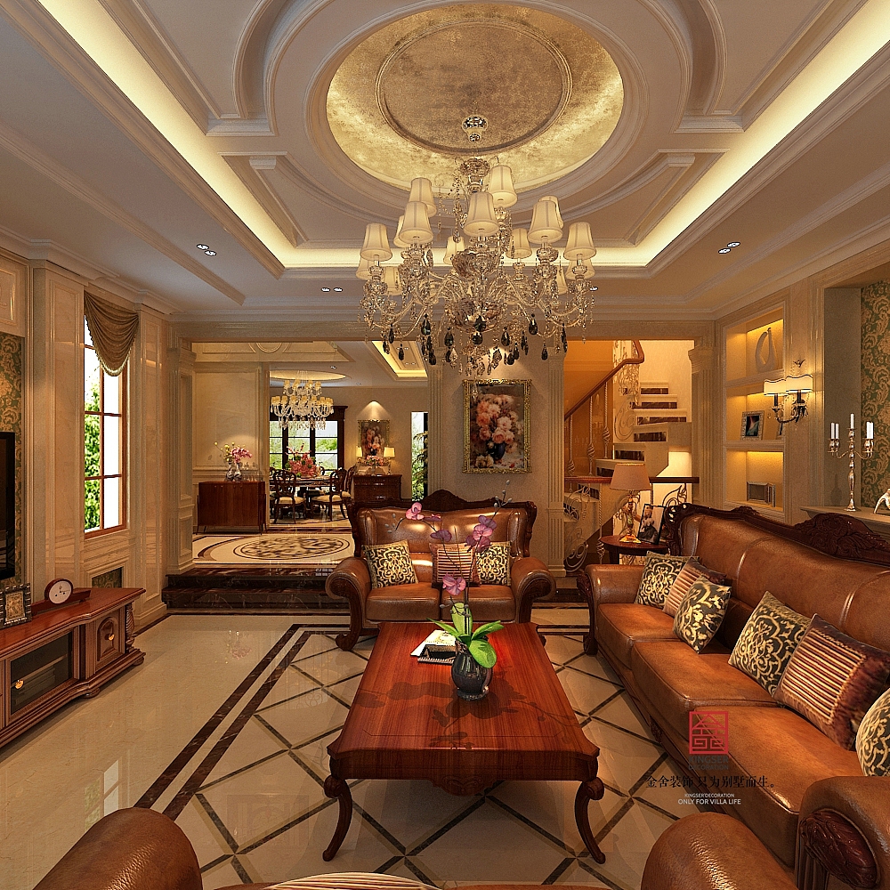 【原河名墅装修】低调的奢华-460平米-欧式