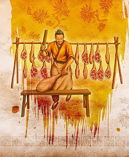 (娃他妈)手绘火腿传统工艺流程插画（图ZMzQxMjg4ODA=） - 商业插画 - 站酷设计师娃他妈原创素材 - 站酷ZCOOL