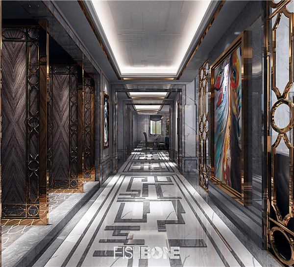 鱼骨设计-后现代风格别墅