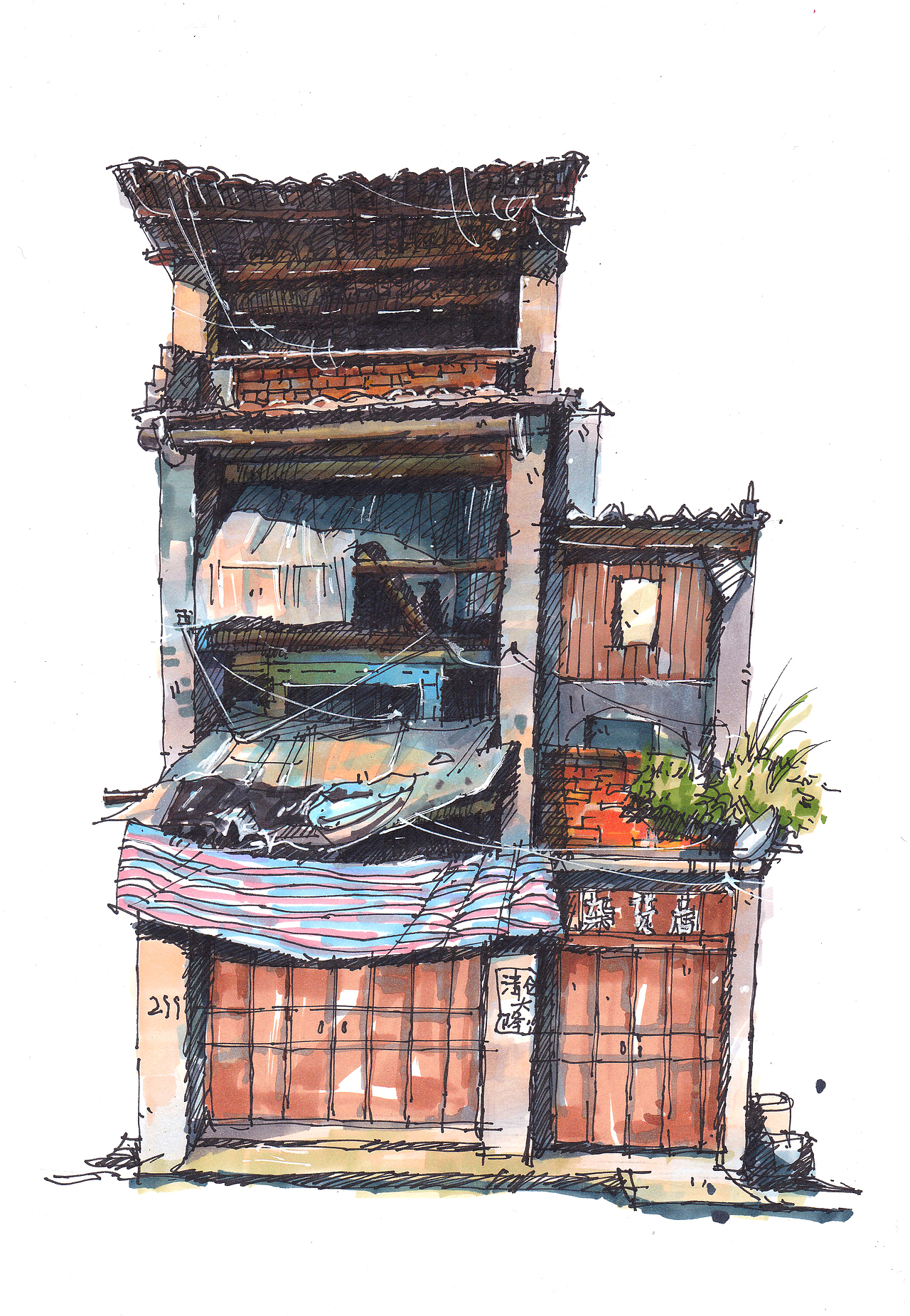 马克笔 风景速写（4）（图ZMTU1MzI2OTU2） - 绘画 - 站酷设计师谭泽鸿原创素材 - 站酷ZCOOL