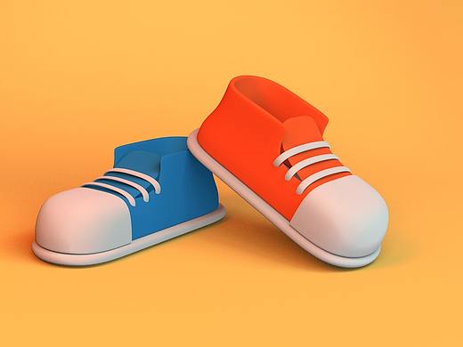 C4D卡通鞋子练习（个人主页-ZNTEwNDU0OTI=） - 动画/影视 - 站酷设计师第101只熊猫原创素材 - 站酷ZCOOL