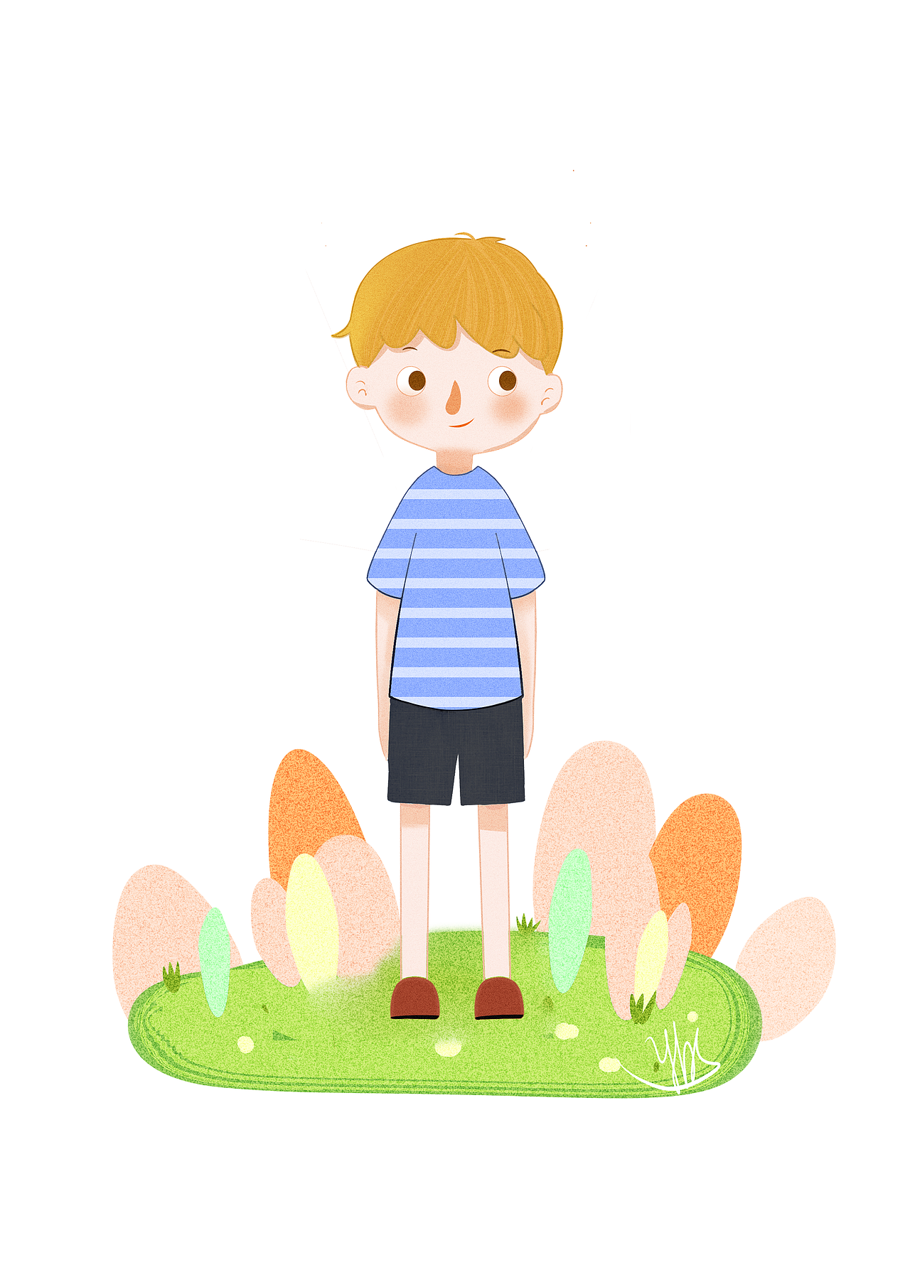 插画小男孩儿（图ZMTQ0OTgyMjAw） - 儿童插画 - 站酷设计师夏枳原创素材 - 站酷ZCOOL