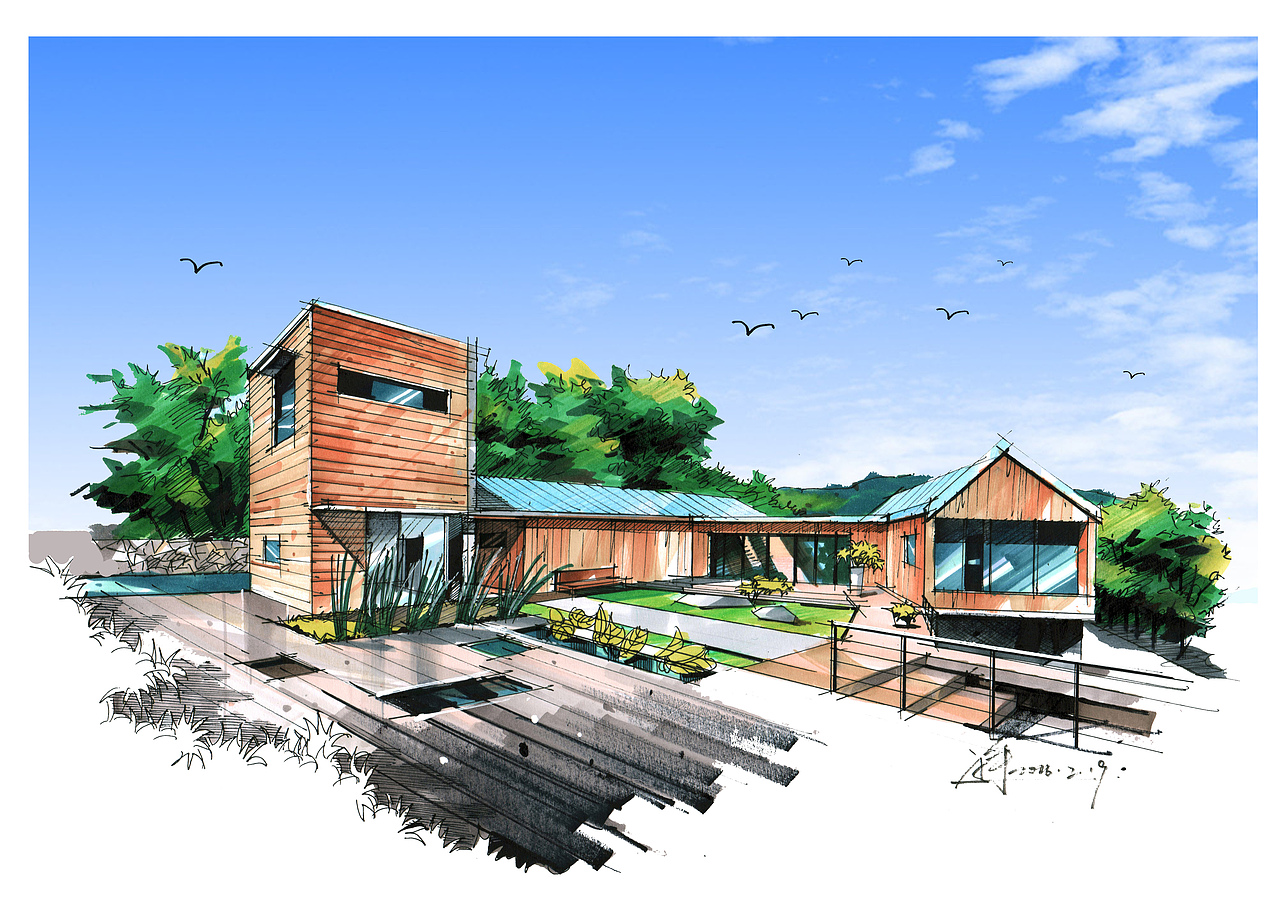 建筑写生马克笔效果图（图ZNTA0MTI4OTI=） - 建筑设计 - 站酷设计师gaoyu1229原创素材 - 站酷ZCOOL