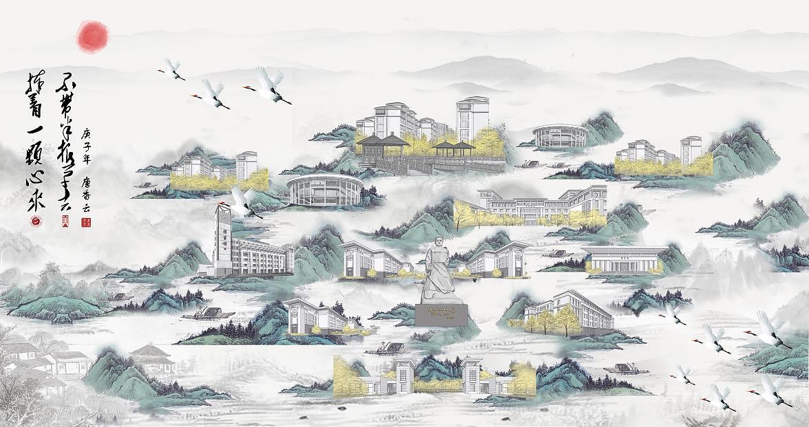 《鐘靈毓秀》——學(xué)校地圖設(shè)計（圖ZMjY3NDI4MzY4） - 其他平面 - 站酷設(shè)計師白兔糖唐原創(chuàng)素材 - 站酷ZCOOL