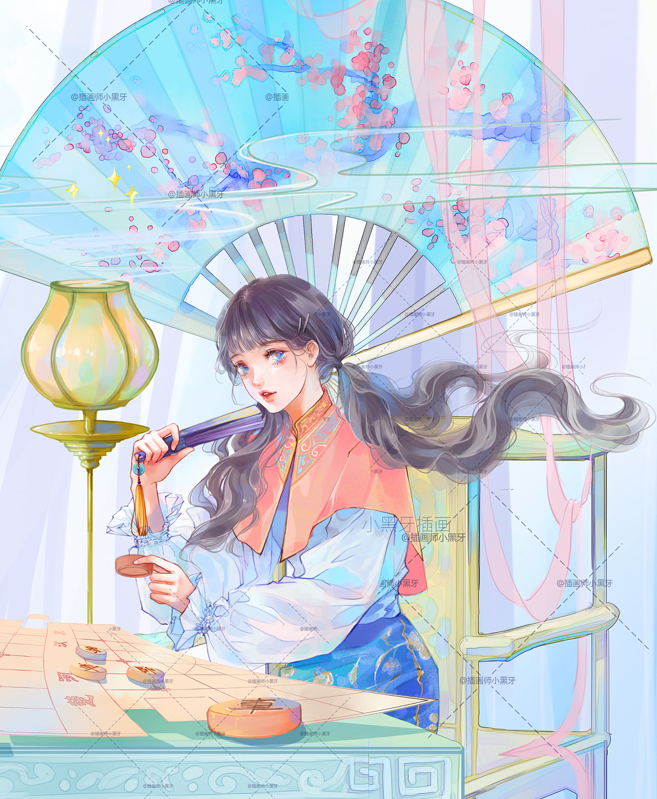 国风象棋少女|插画|商业插画|插画师小黑牙 - 原创作品 - 站酷 (zcool