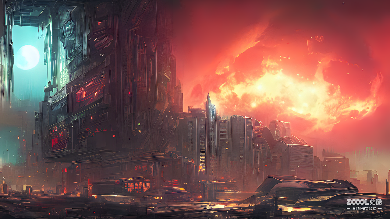 #AI创作实验室#未来战争后的城市废墟