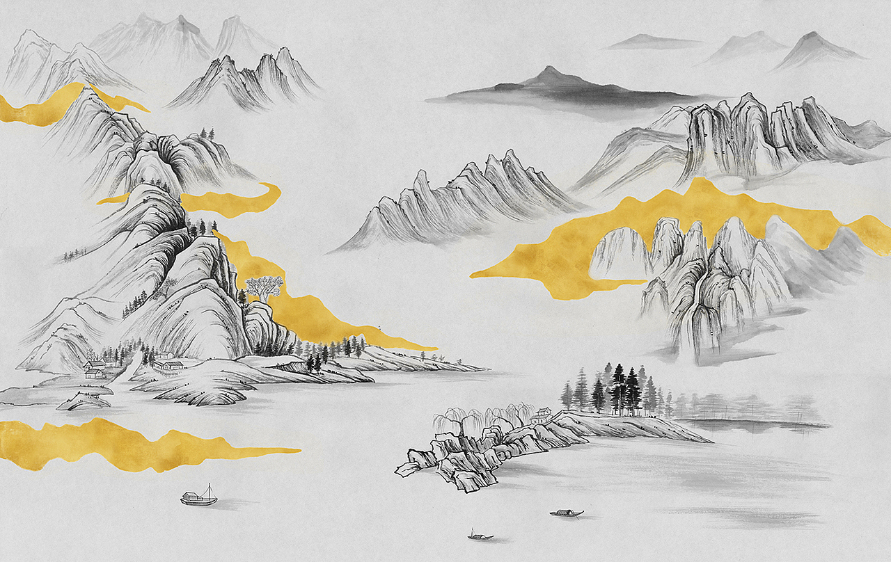 艾嘉利丝印壁画（山水篇）（图ZMjI4NDEzODM2） - 绘画 - 站酷设计师杰克杰原创素材 - 站酷ZCOOL