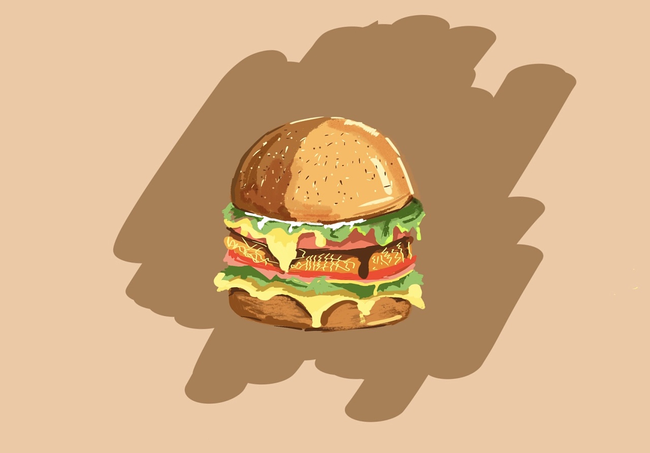 汉堡 插画设计