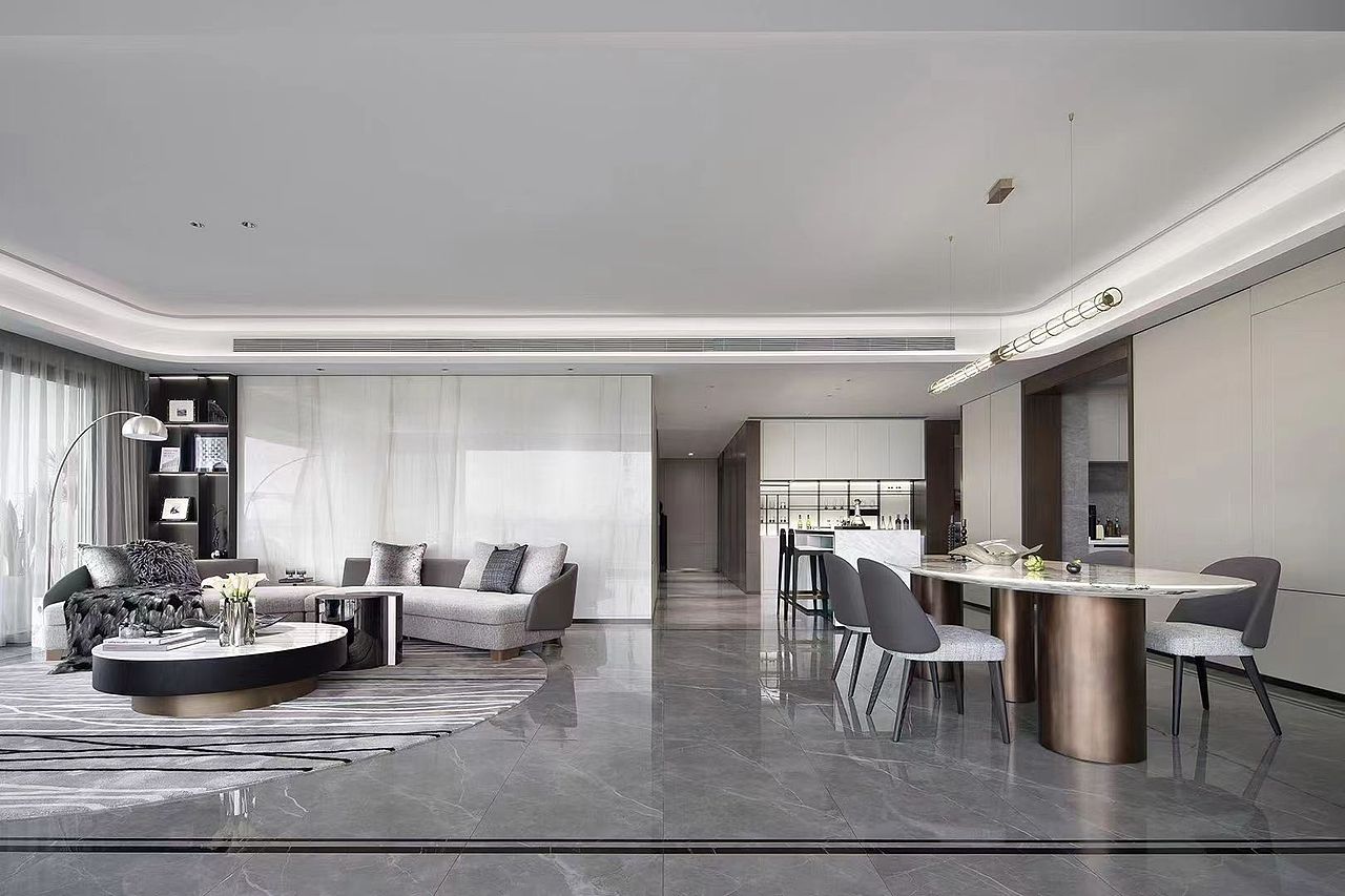 300平米大平层轻奢风格装修设计案例|龙发装饰大罗