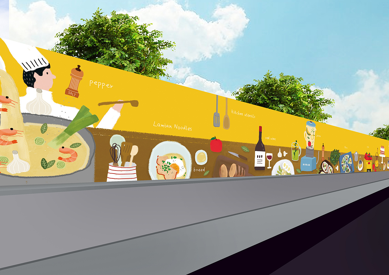 kinneys及时餐厅围挡设计