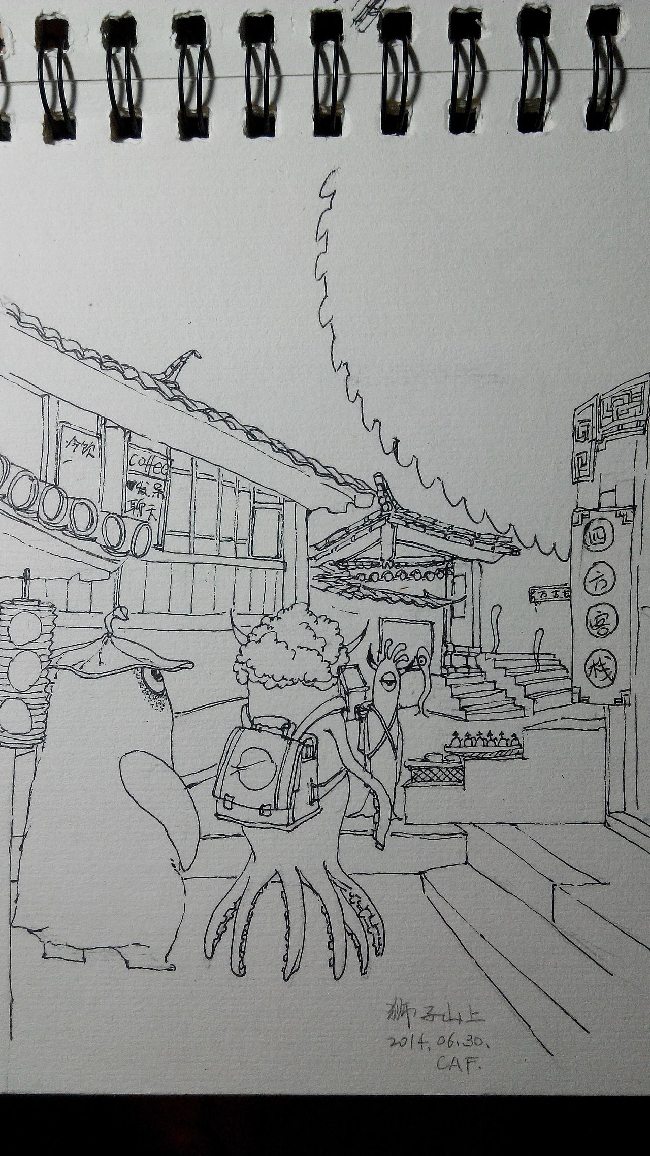 原创线描速写--云南之旅（图ZMTc4ODIzNDg=） - 创作习作 - 站酷设计师蔡琪琪原创素材 - 站酷ZCOOL