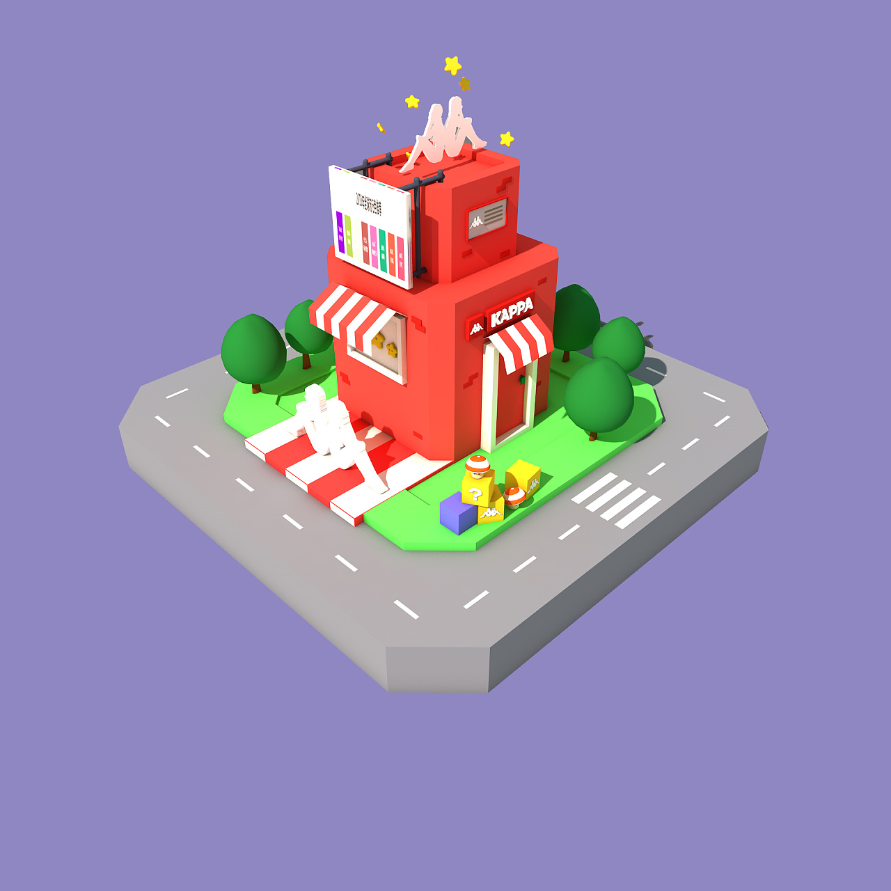 c4d初阶段小练习|三维|场景|爱运动小老头 - 原创作品 - 站酷 (zcool)