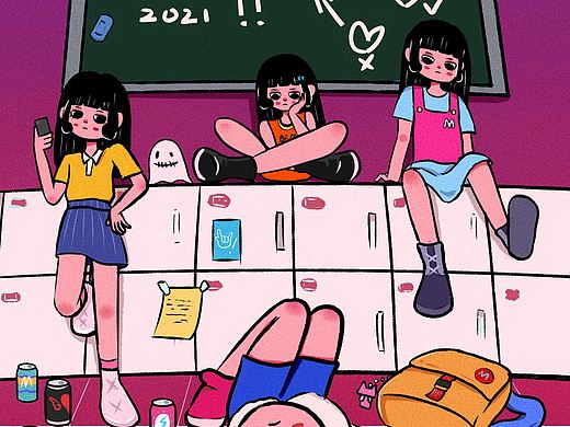 毕业设计插画选题《BE MYSELF》创作