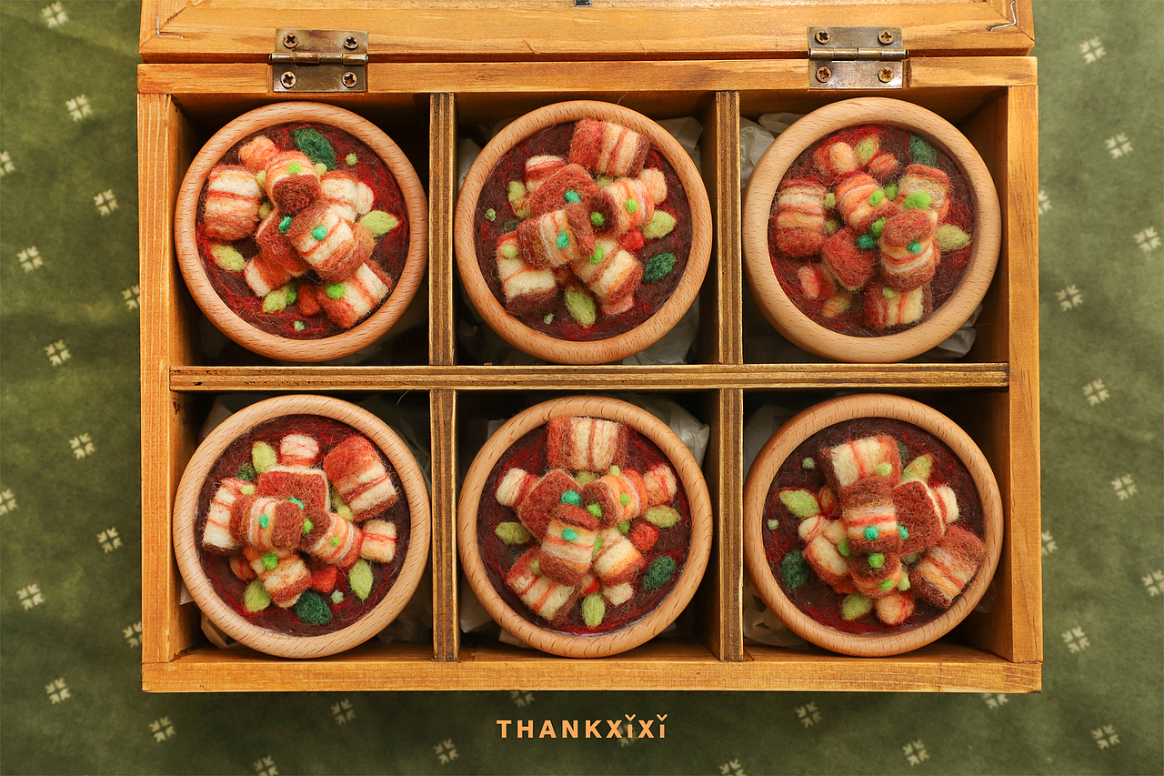 囍囍的羊毛毡 之 红烧肉（图ZMjY2NjA5MzY0） - 其他手工艺 - 站酷设计师谢囍囍原创素材 - 站酷ZCOOL