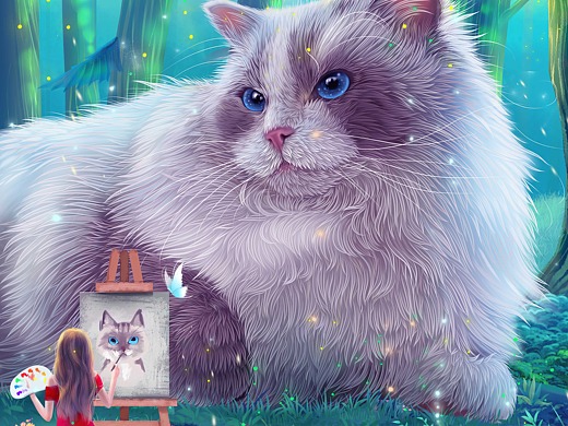 动物插画《梦幻喵系列3》