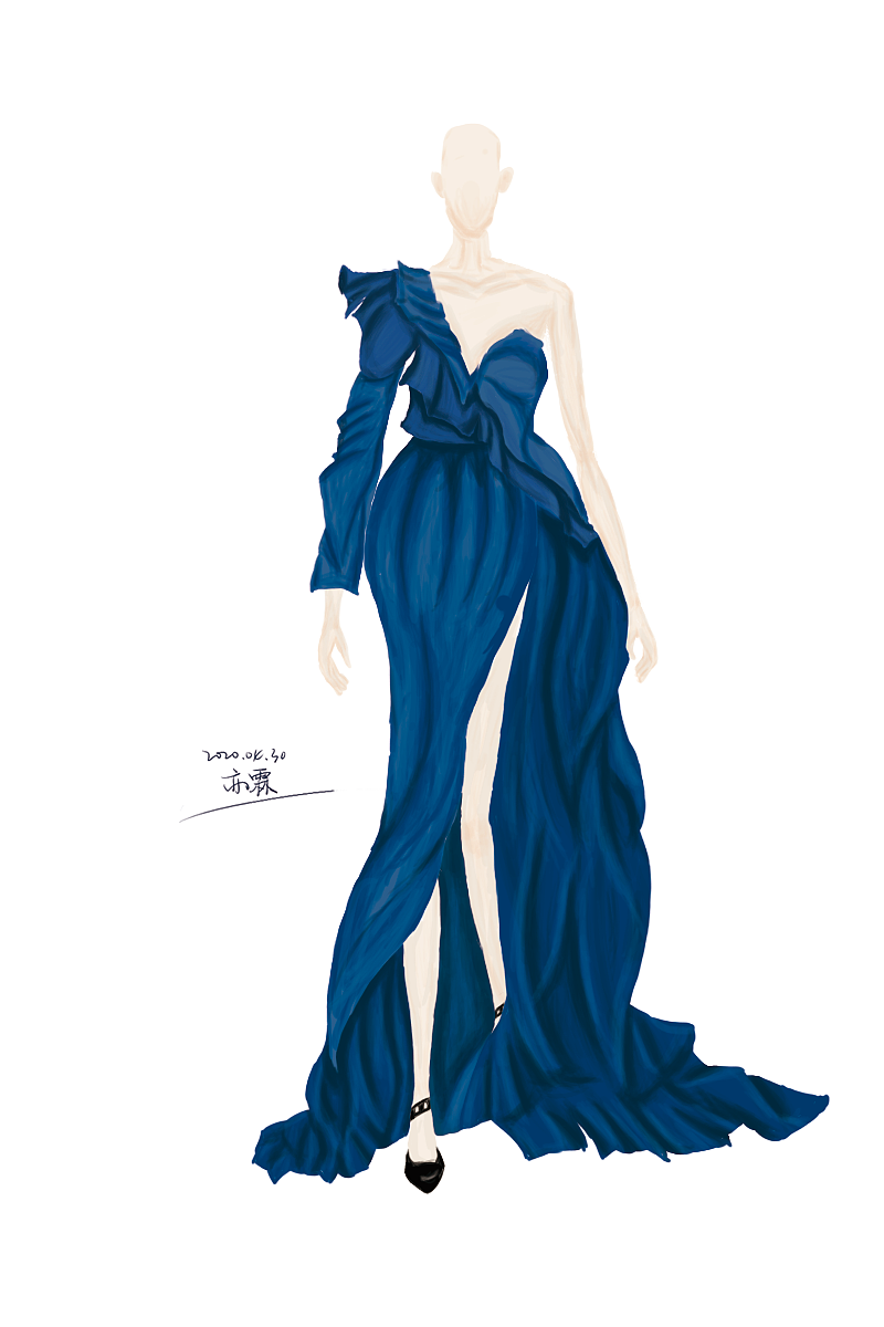梦幻礼服|插画|创作习作|烟灰系青柠 - 原创作品 - 站酷 (zcool)
