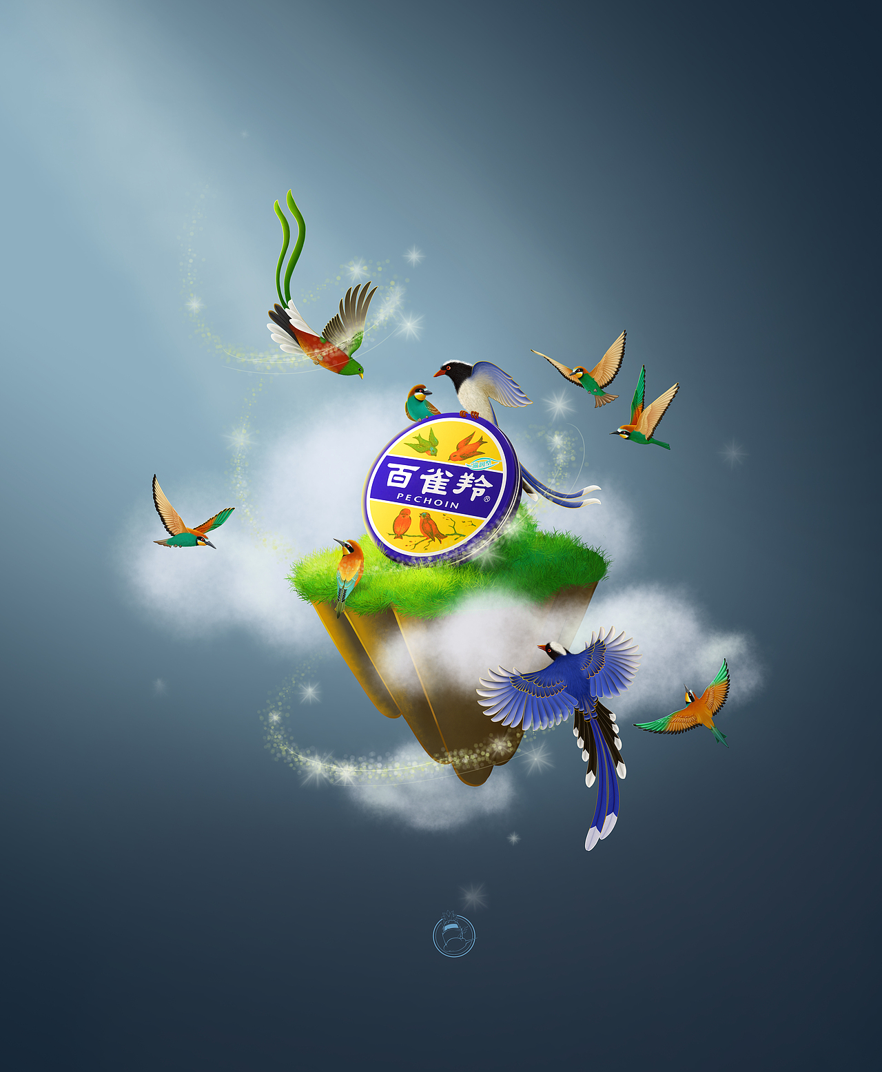 百雀羚護手霜創(chuàng)意手繪（圖ZMjg0NzE0NDE2） - 商業(yè)插畫 - 站酷設(shè)計師瘋狂菠蘿原創(chuàng)素材 - 站酷ZCOOL