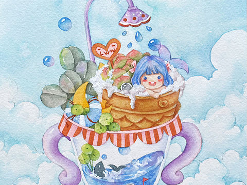 洗个泡泡澡..🫧