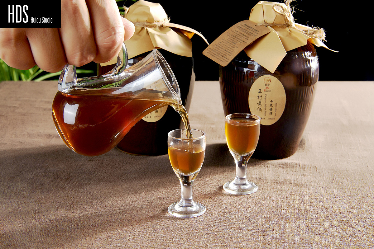 小米黄酒产品静物场景图拍摄
