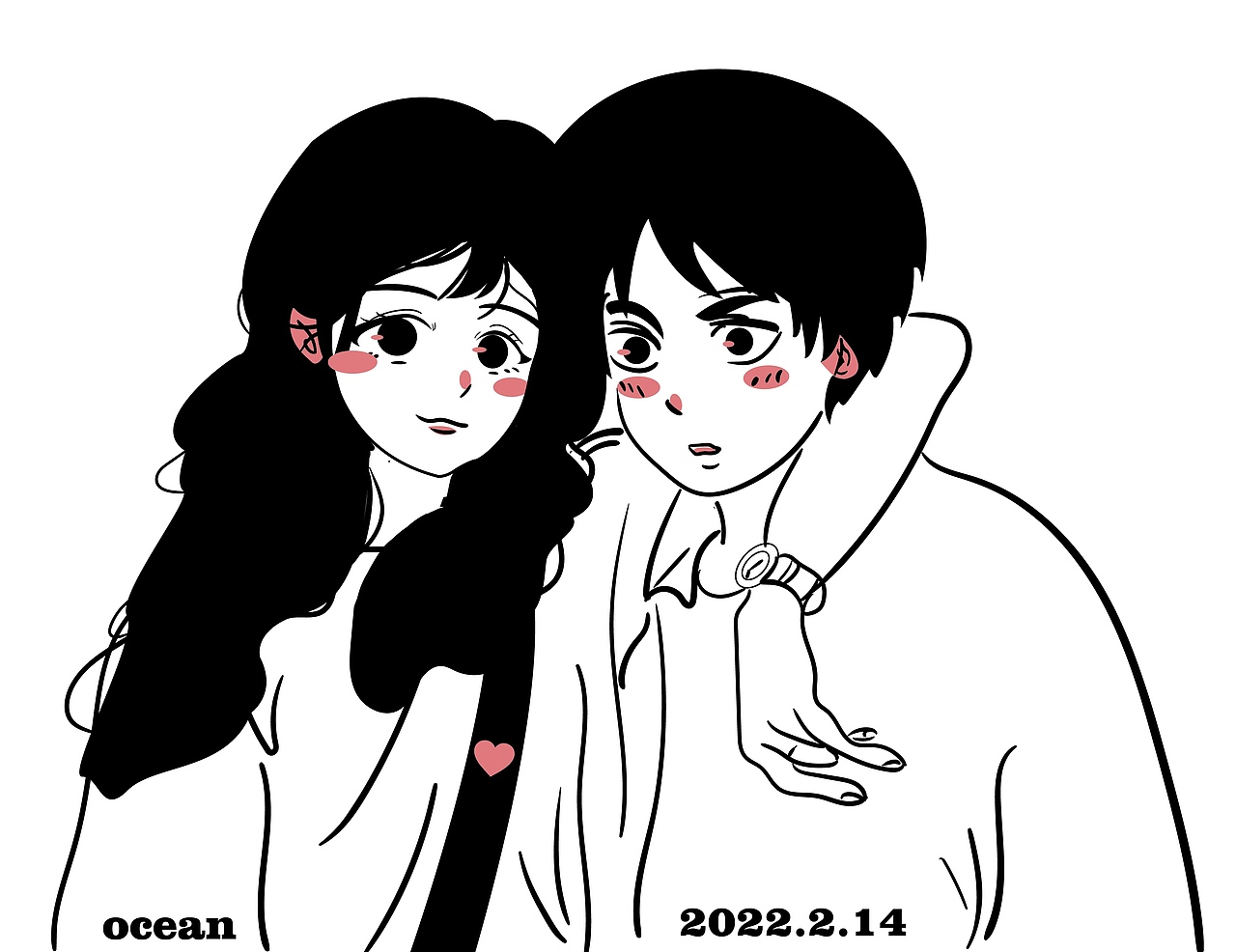 《情侣头像》（图ZMjg4MDU4MTY4） - 创作习作 - 站酷设计师ocean73原创素材 - 站酷ZCOOL