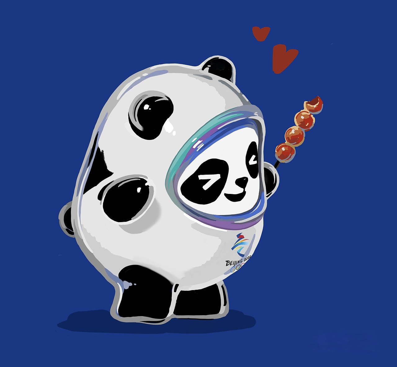 冰墩墩手绘|插画|商业插画|小狗伊人_原创作品-站酷(zcool)