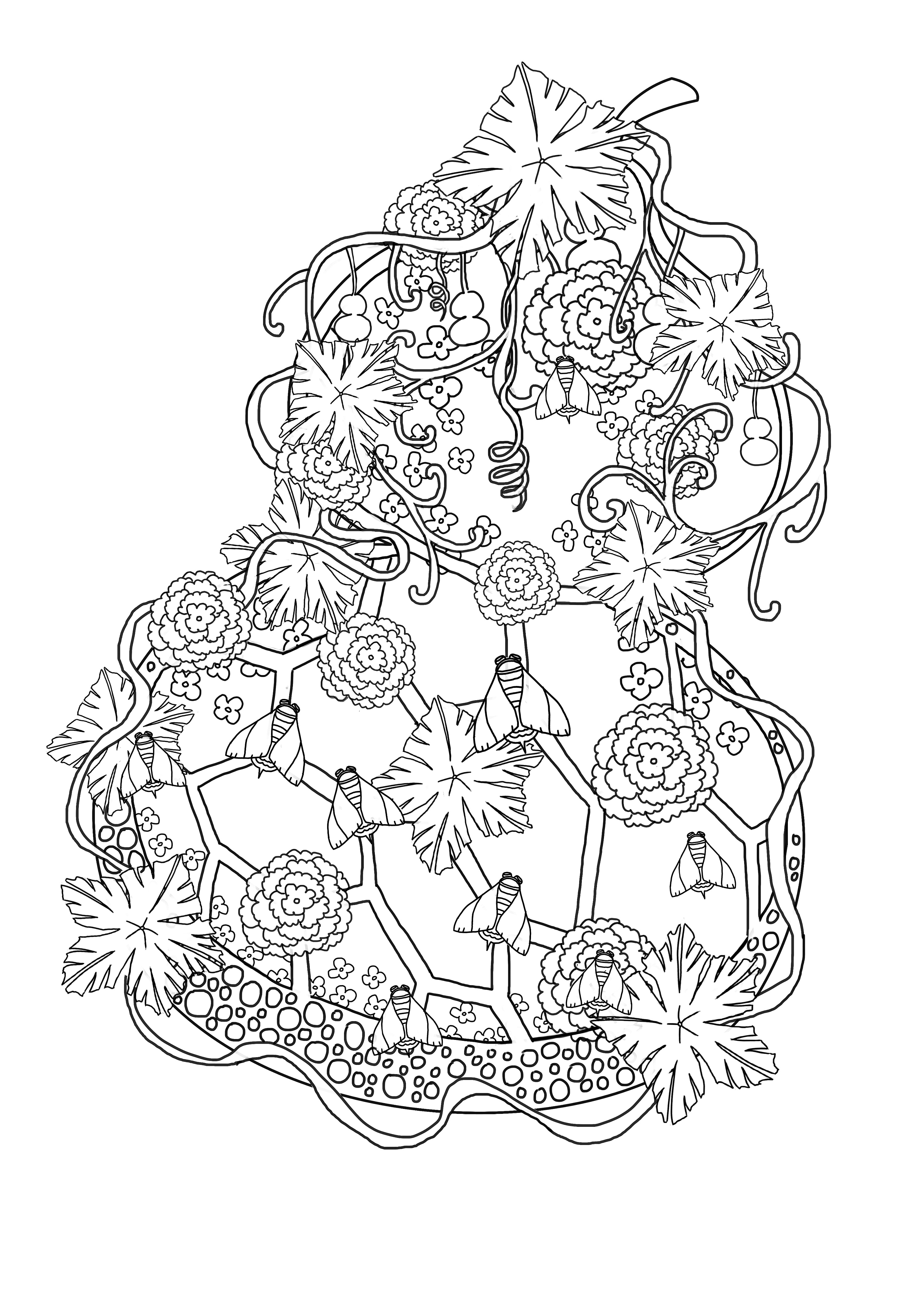 装饰插画填色本设计 线稿合集