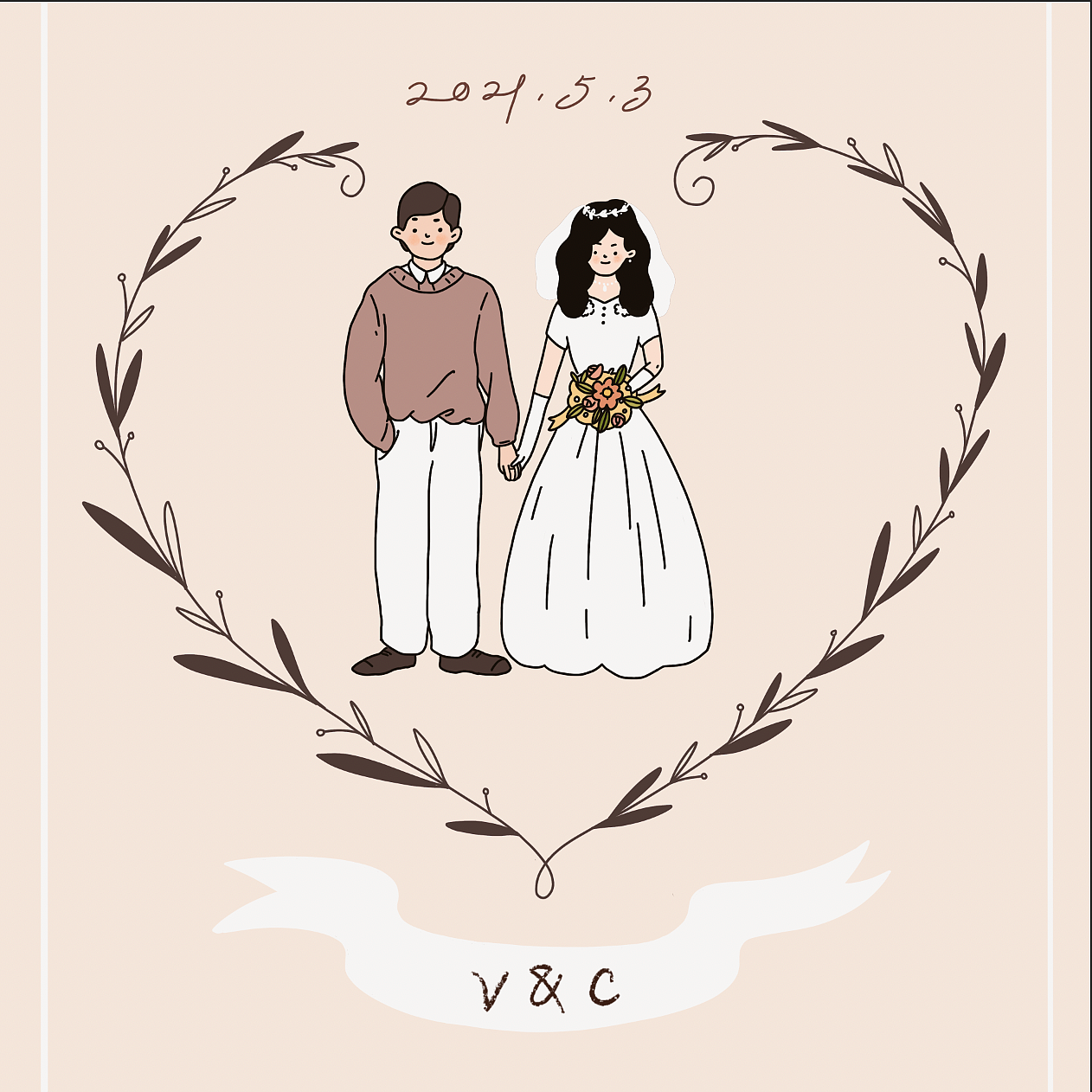 婚礼插图设计（图ZMjc2ODE3MzA0） - 商业插画 - 站酷设计师富浆梅子原创素材 - 站酷ZCOOL