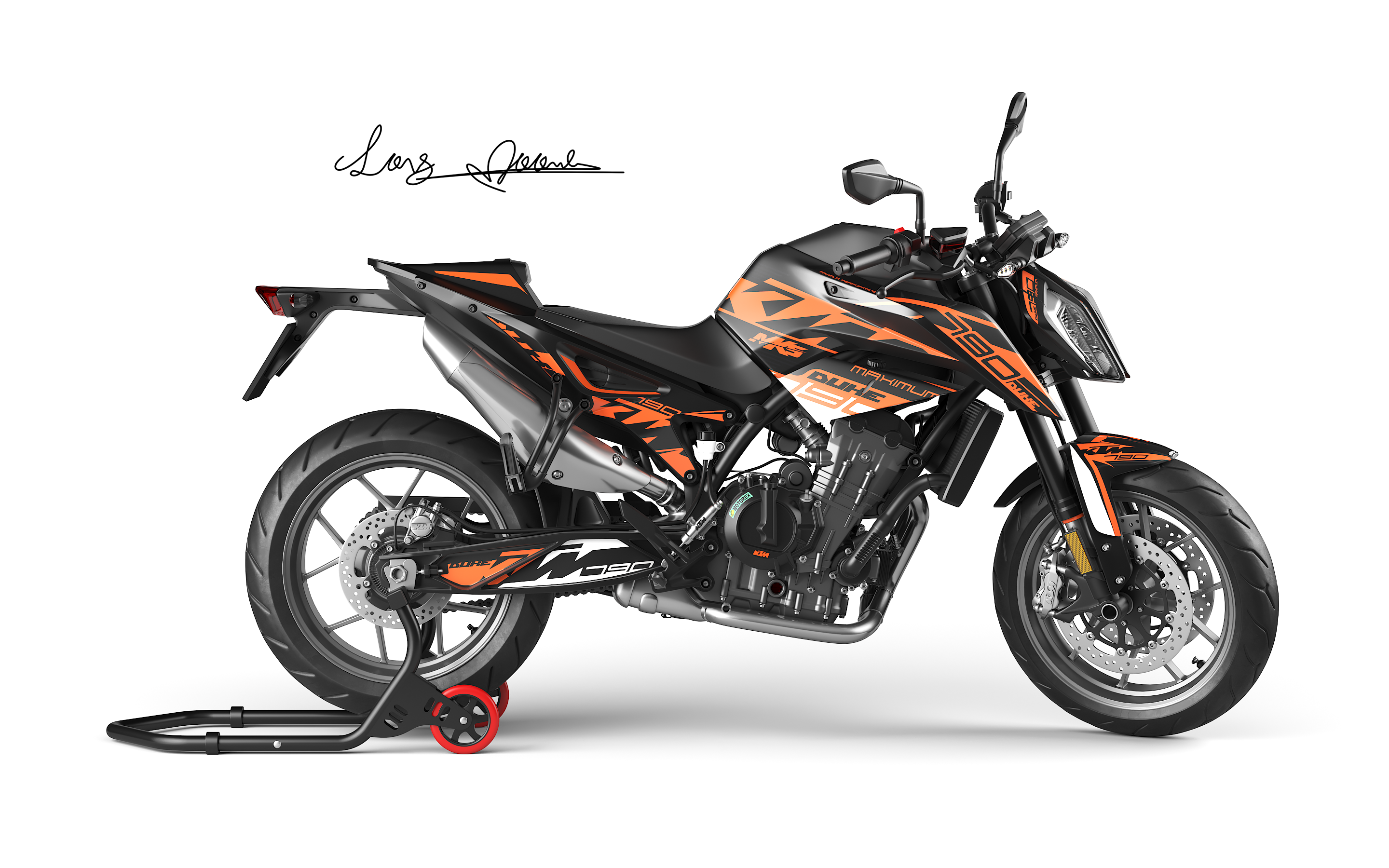 ktm 790 duke摩托车贴花展示效果
