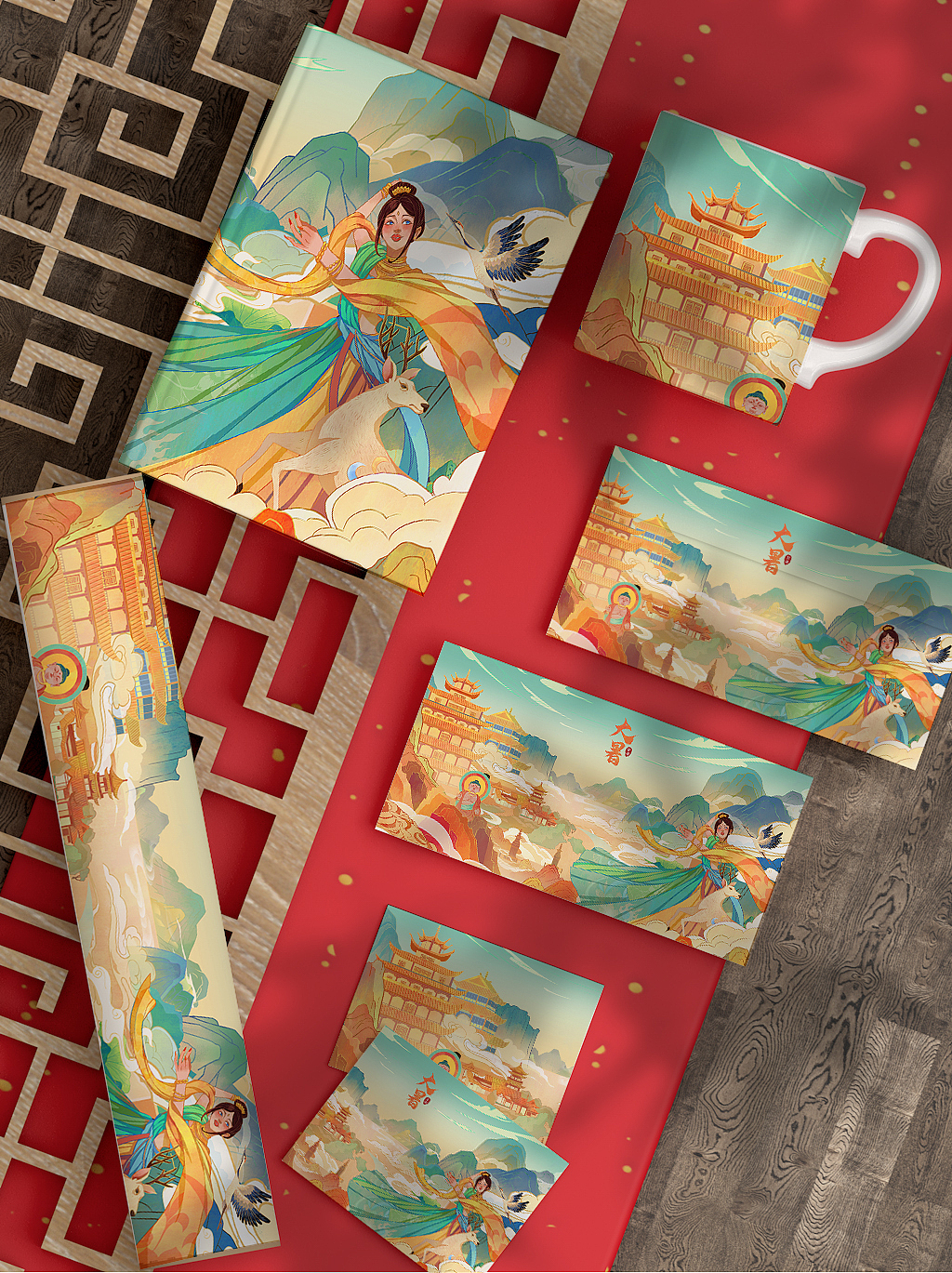 节气大暑-甘肃中国风/国潮风插画（图ZMjczNDg5OTMy） - 商业插画 - 站酷设计师肥宅老龟原创素材 - 站酷ZCOOL