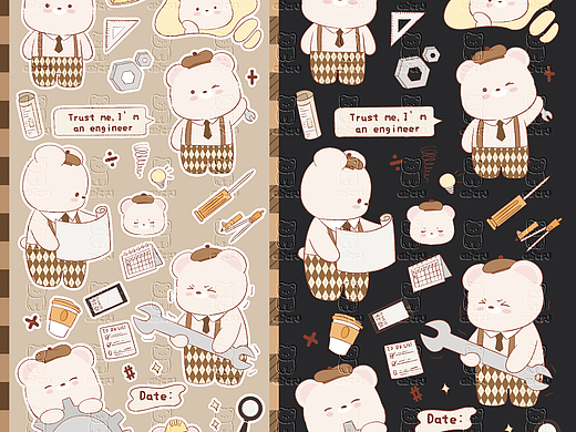 原创贴纸丨工程师小熊