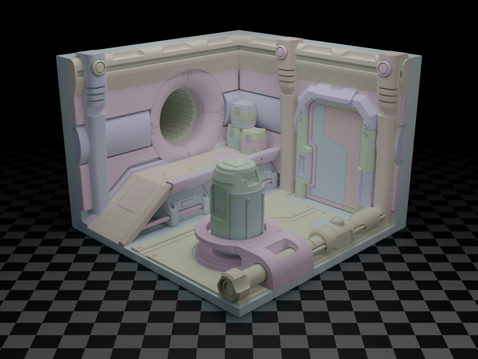 blender练习-硬表面建模|三维|场景|demaner - 临摹作品 - 站酷