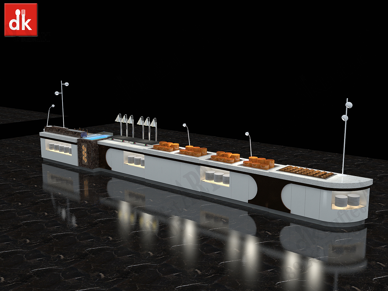 自助餐用品设备 自助餐台图片 移动布菲台 明档操作台