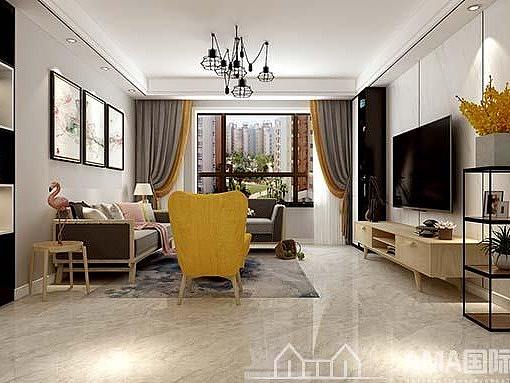 济南名辉豪庭130平北欧风格三居室装修案例-AMA国际装饰官网