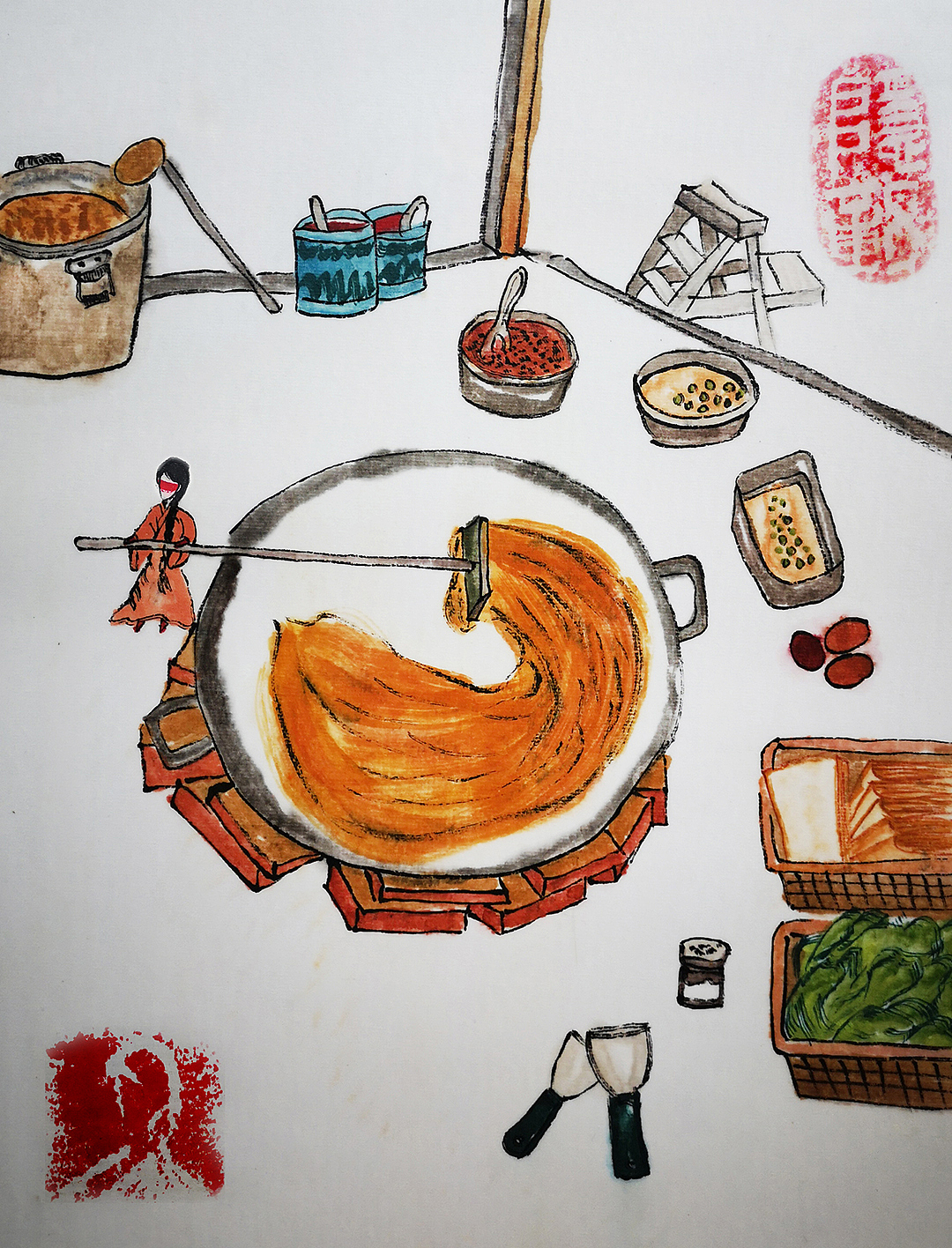 杂粮煎饼（煎饼果子）招牌设计|插画|创作习作|东_dongheng - 原创作品 - 站酷 (ZCOOL)