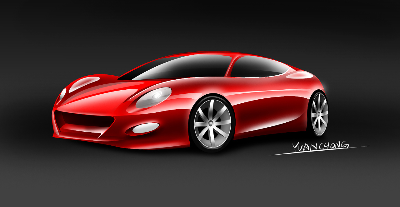 yuanchong的汽车设计之ps光影练习|平面|宣传品|wcwcwccctv - 原创