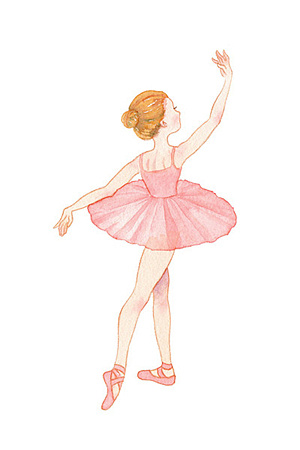 芭蕾舞女孩简笔画彩色图片