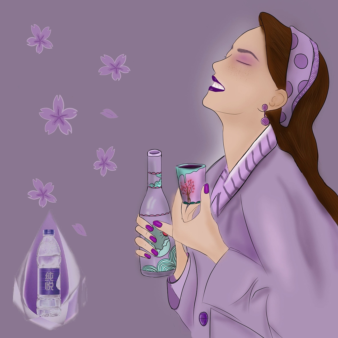 矿泉水少女（图ZMjAzOTgzMzY0） - 商业插画 - 站酷设计师天天吃饱就睡原创素材 - 站酷ZCOOL