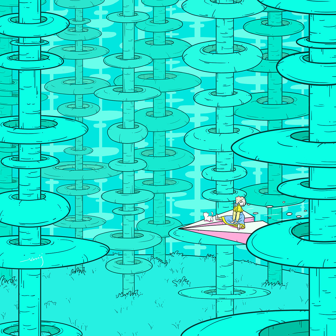 《白日梦想家》（图ZMjQ1NTExMzAw） - 创作习作 - 站酷设计师炸毛巫婆原创素材 - 站酷ZCOOL