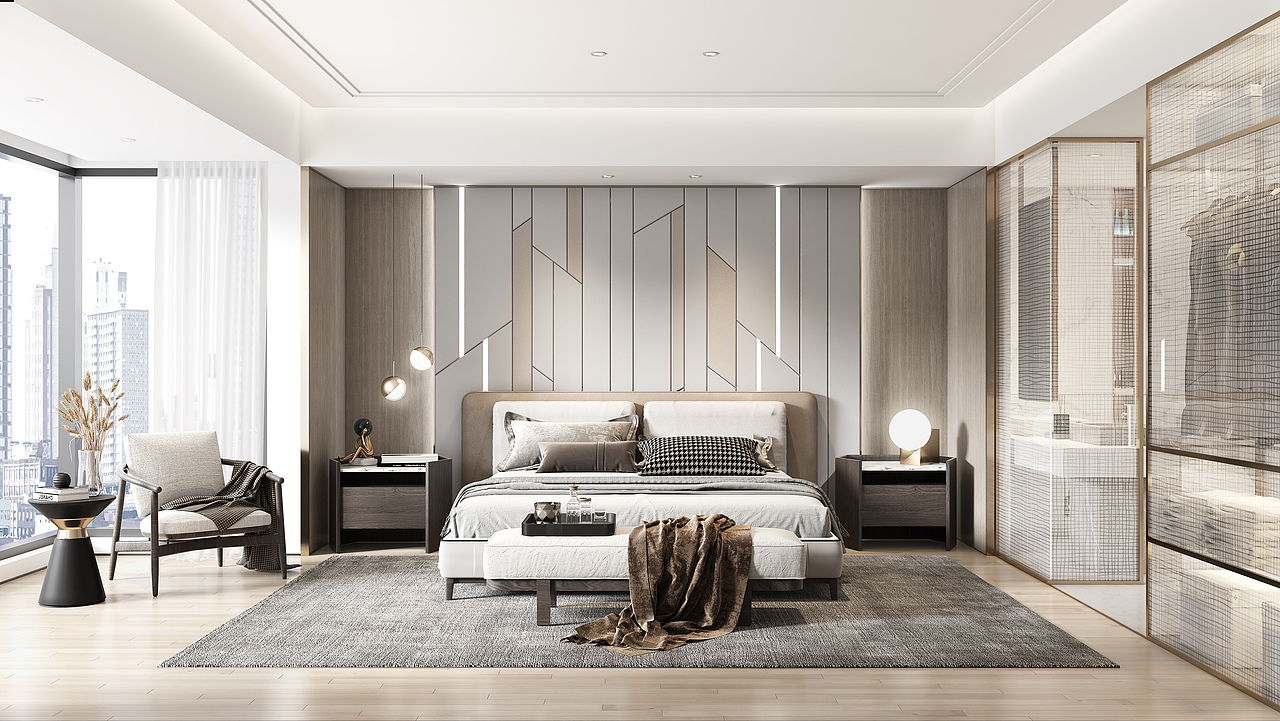 一套现代风格样板间效果表现