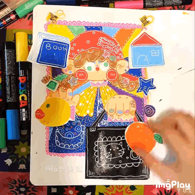 鸡翅笔下五颜六色的女孩子们——丙烯马克笔儿童装饰画(图ZMTc1NzQxOTU2) - 儿童插画 - 站酷设计师板鸭鸡翅原创素材 - 站酷ZCOOL