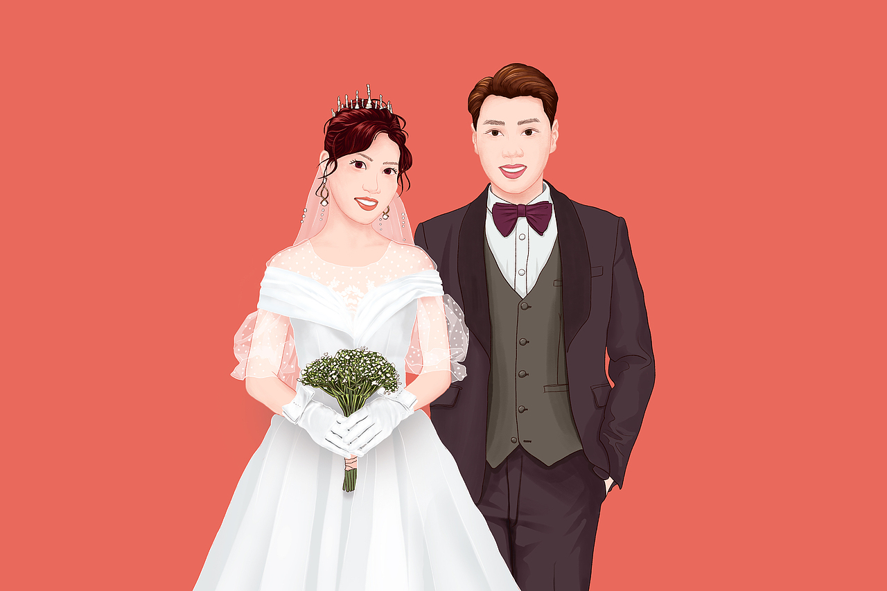 婚礼插画（图ZMjQwNTk2OTQw） - 商业插画 - 站酷设计师Leon24原创素材 - 站酷ZCOOL