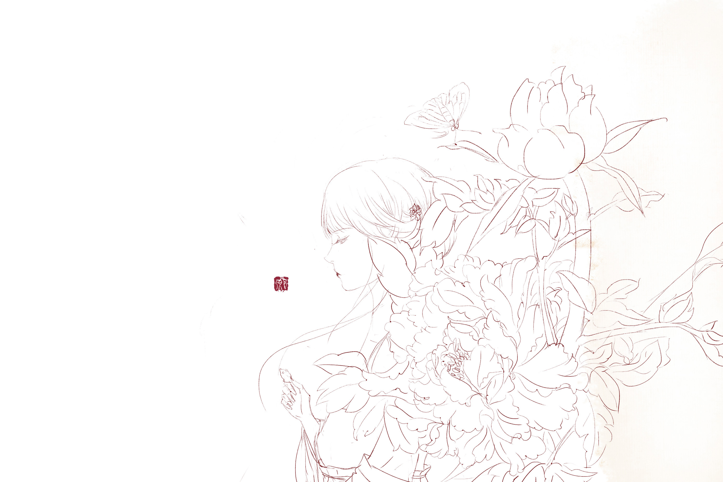 练习# 牡丹拟人