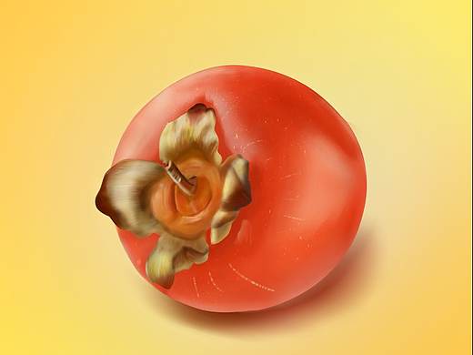 ps 手绘 柿子（个人主页-ZMzY4MTYzNzY=） - 创作习作 - 站酷设计师Z79078236原创素材 - 站酷ZCOOL