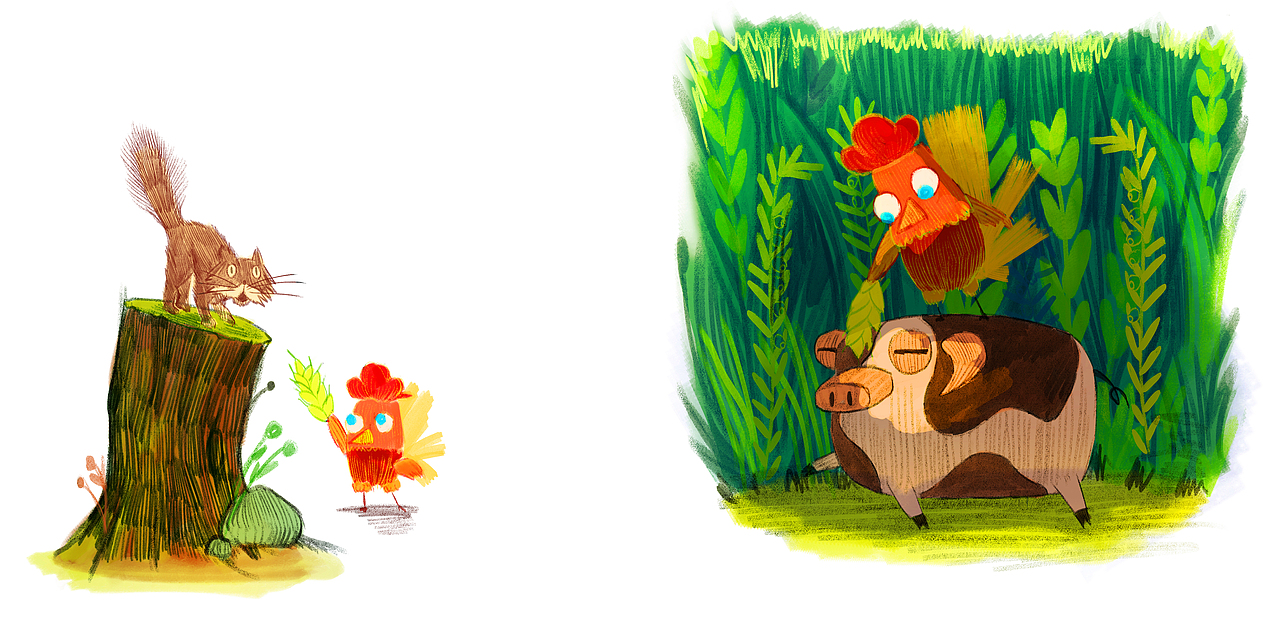 The Little Red Hen（图ZMTg2NTcyMTg0） - 绘本 - 站酷设计师7MER原创素材 - 站酷ZCOOL